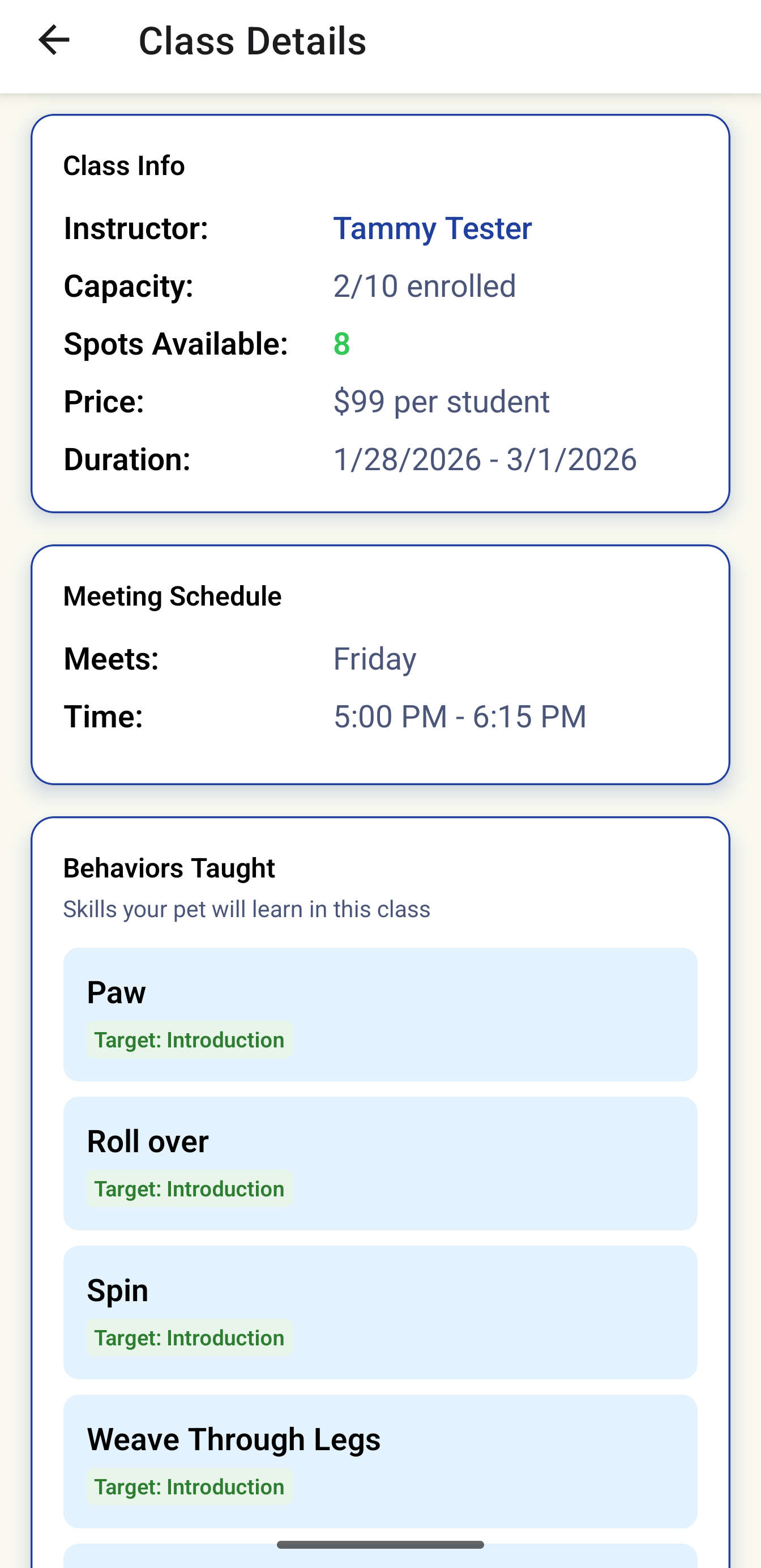 Class enrollment